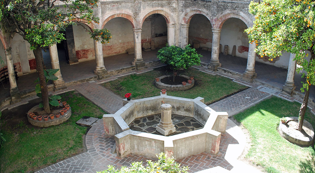 Central courtyard of the Convent of San Miguel Arcángel, Huejotzingo, Puebla, Mexico